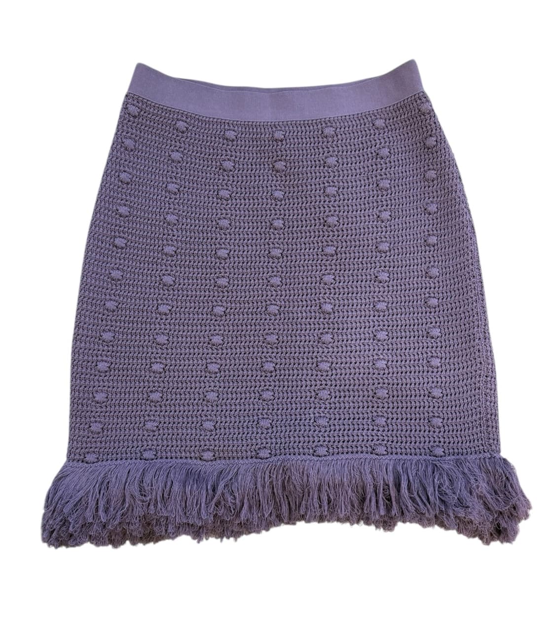 보테가 베네타 퍼플 코튼 크로셰 프린지 헴 니트 스커트 상품이미지2