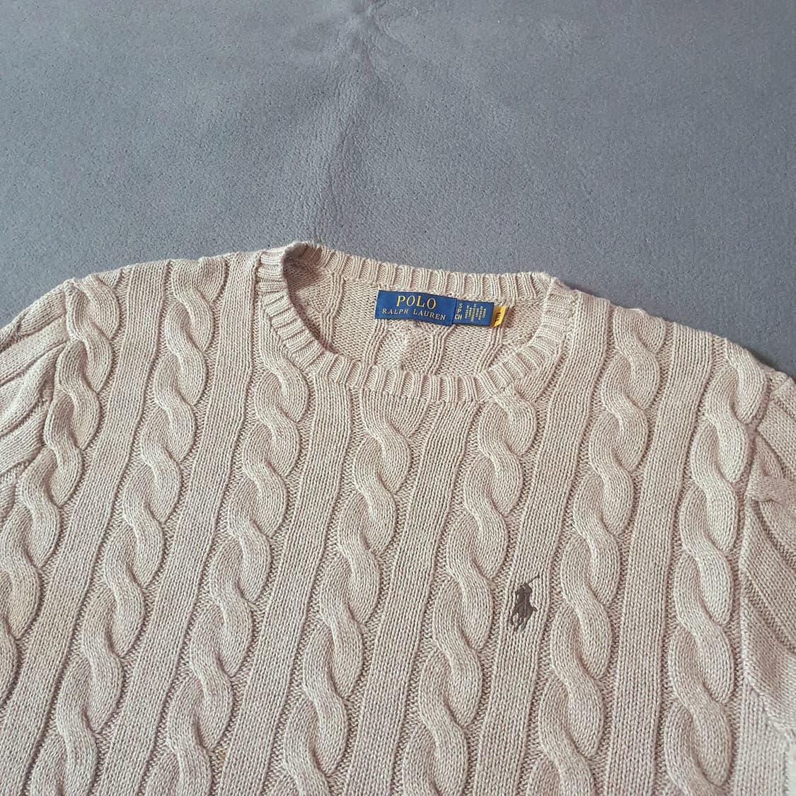 폴로 코튼 케이블 니트 S 베이지 상품이미지2