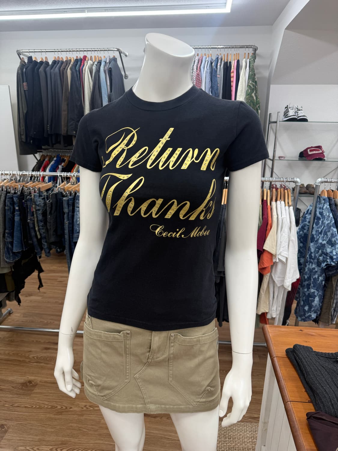 빈티지 Cecil McBee 블랙 슬림 로고 반팔티 상품이미지1