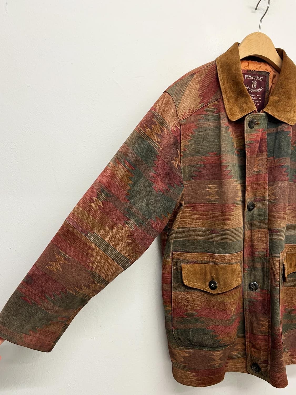 FORESTHEART 나바호 아즈텍 오르테가 패턴 레더 자켓  상품이미지3