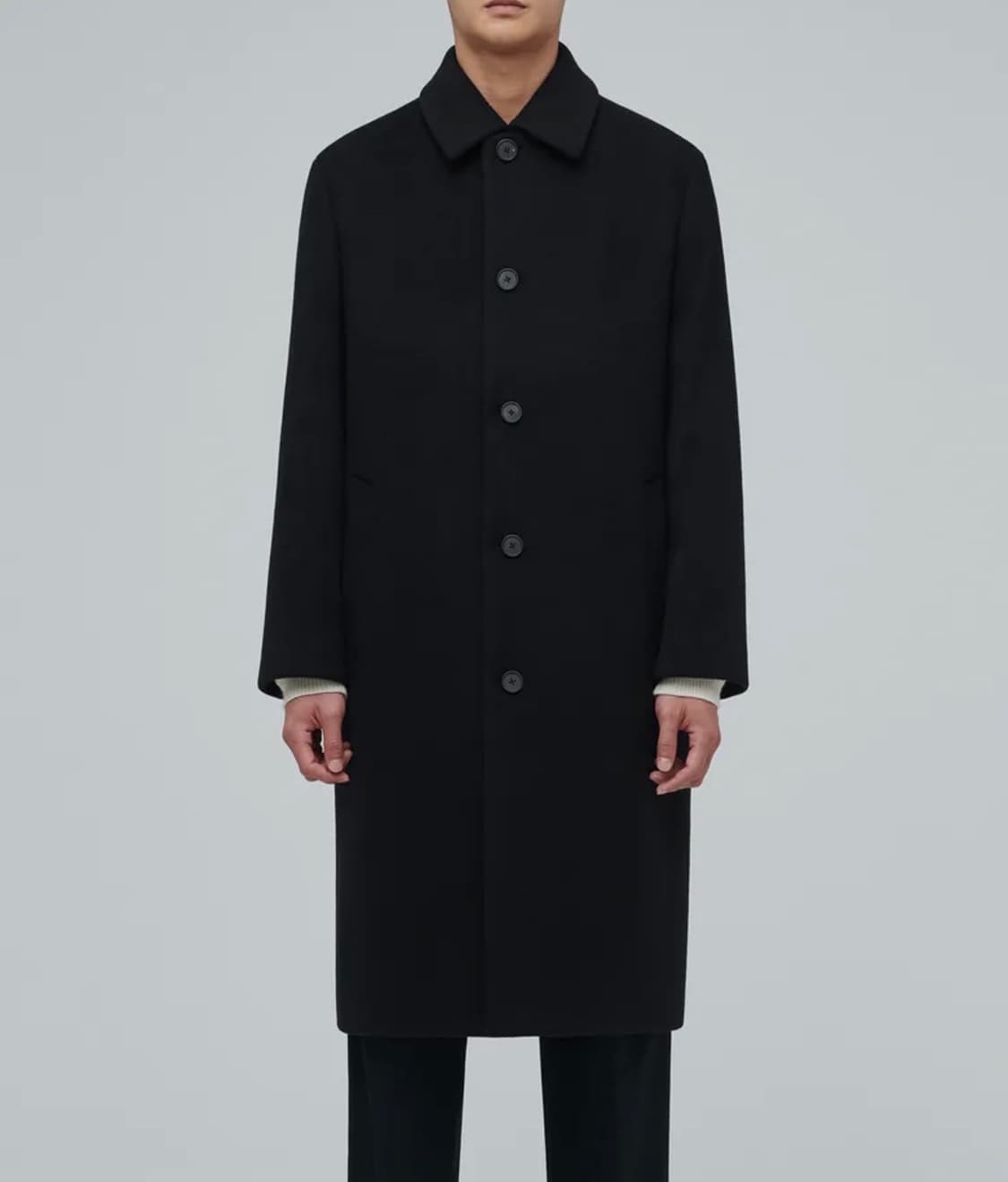 [L]무신사스탠다드 캐시미어 블랜드 오버핏 맥 롱코트/블랙 상품이미지2