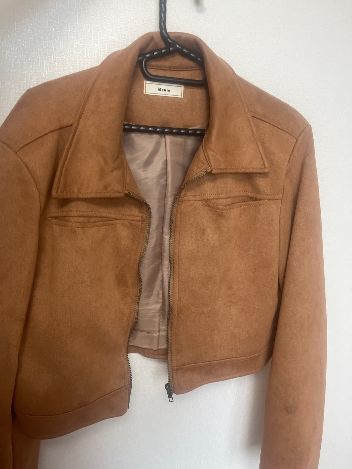 스웨이드 크롭 브라운 자켓 상품이미지2