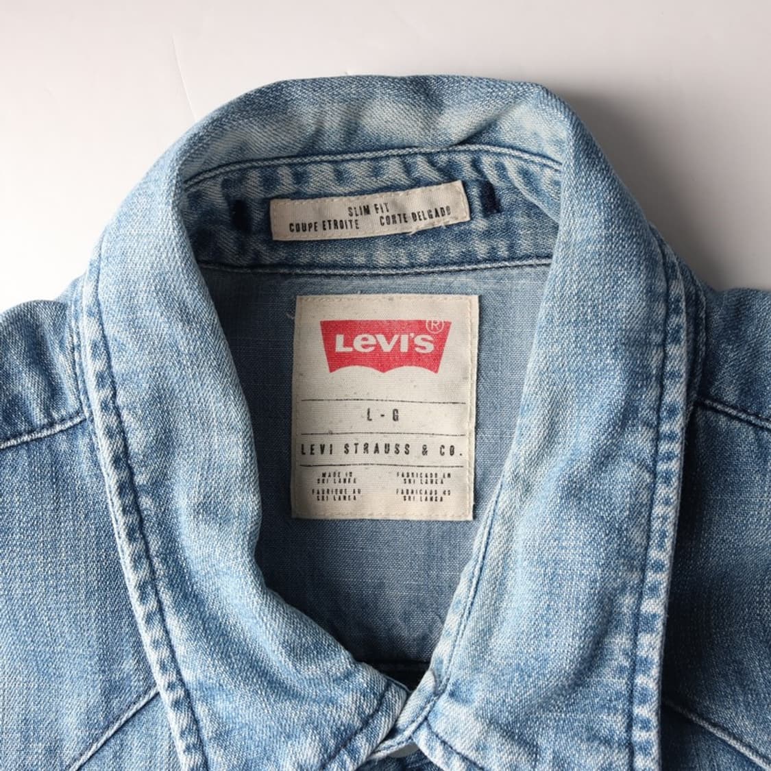 리바이스 슬림핏 웨스턴 데님 셔츠 L 상품이미지5