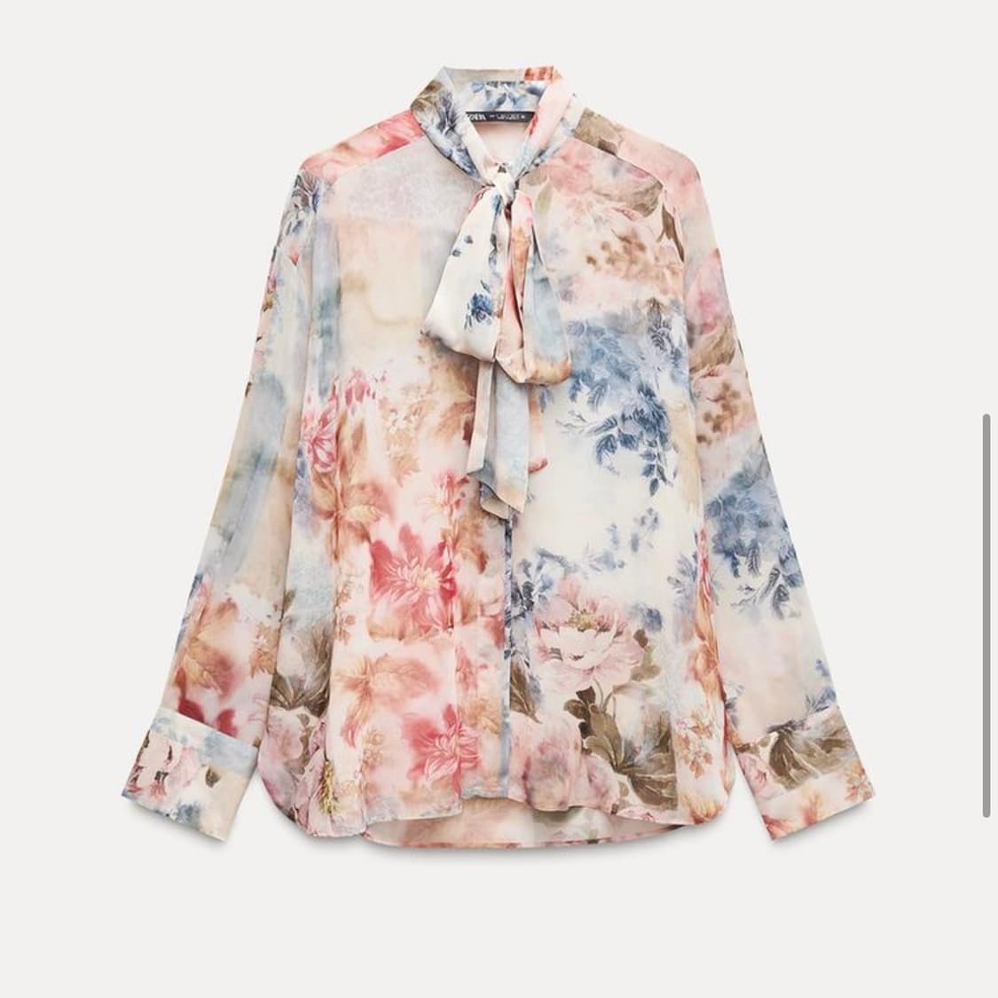 zara 자라 플로랄 프린트 리본 셔츠 (새상품) 상품이미지7