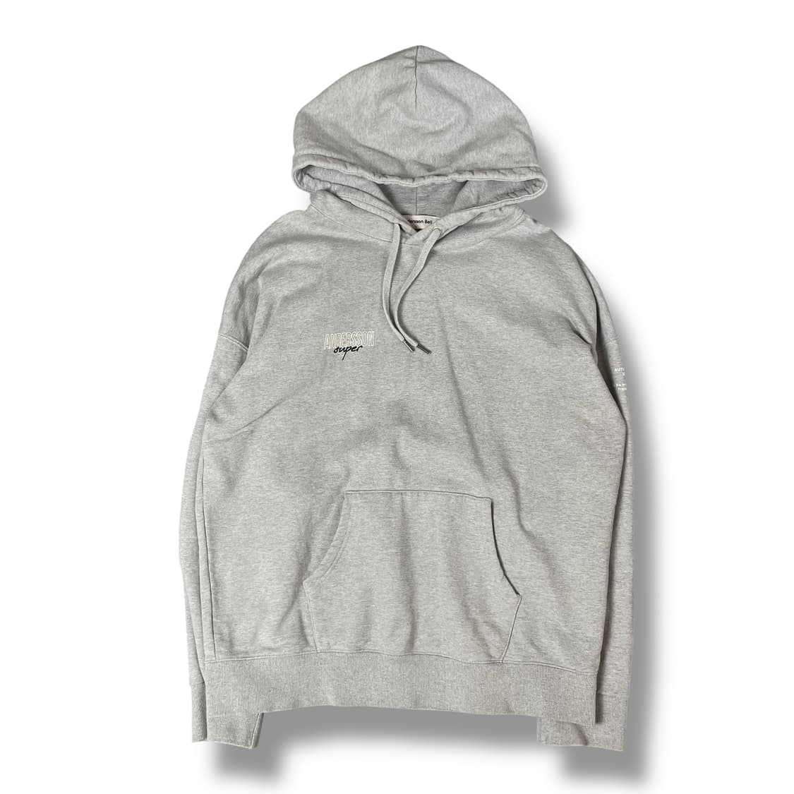 앤더슨벨 미니로고 그레이 기모 후드티 L 상품이미지1
