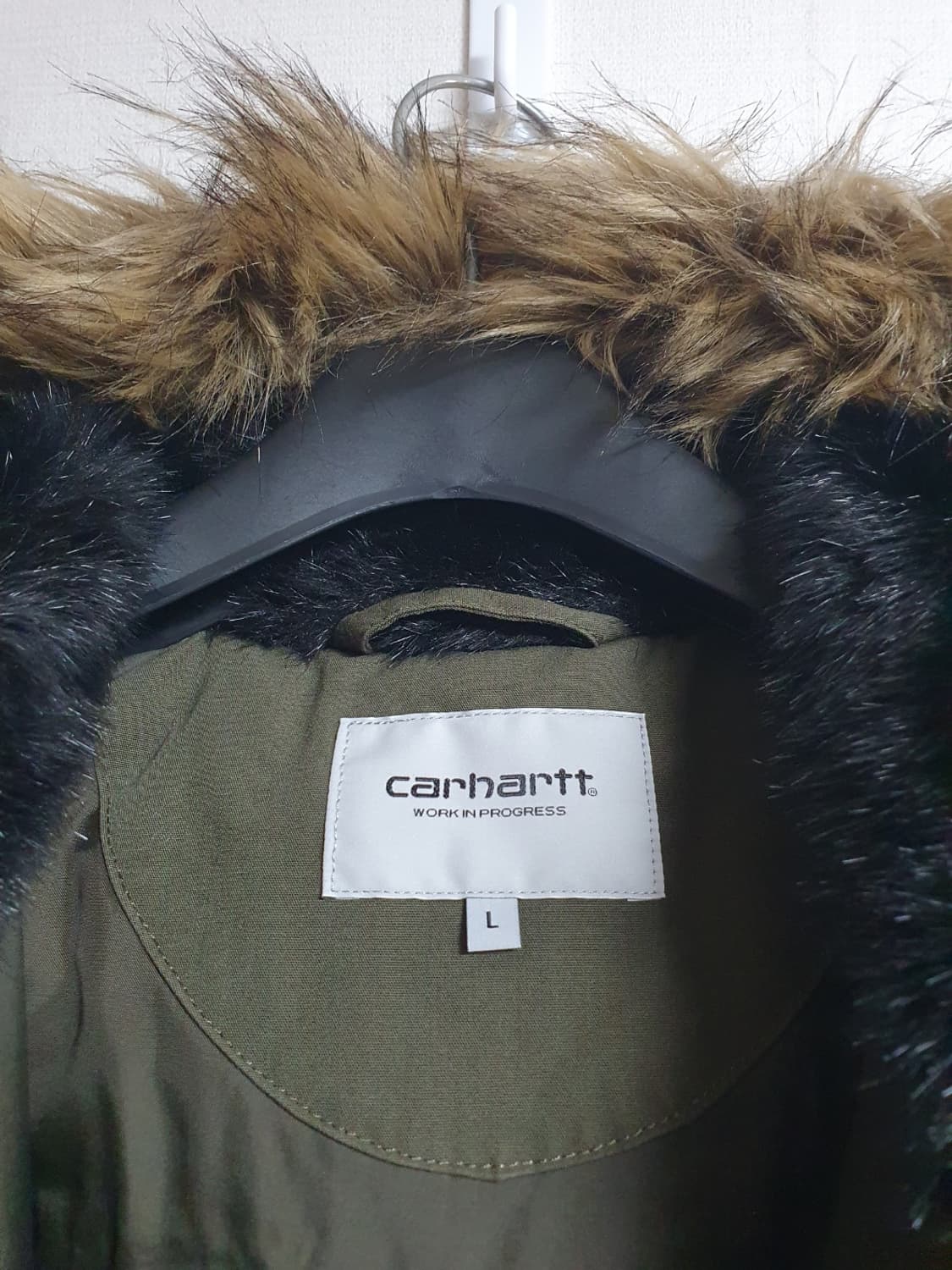 택포가 칼하트 패딩 트래퍼파카 카키 사이프레스 블랙 L 상품이미지7