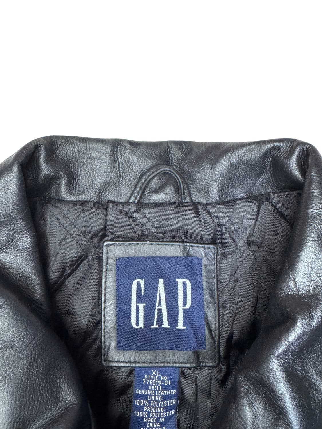 빈티지 90s 갭 GAP 올드갭 집업 레더 자켓 블랙 XL 상품이미지7