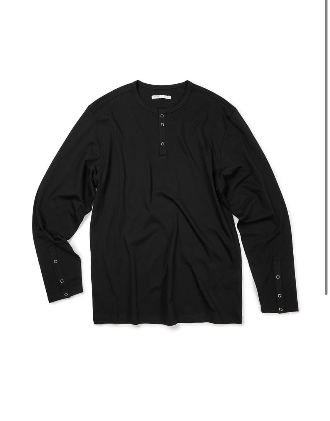 [L] etce 스냅 슬리브 헨리넥 티 블랙 상품이미지1