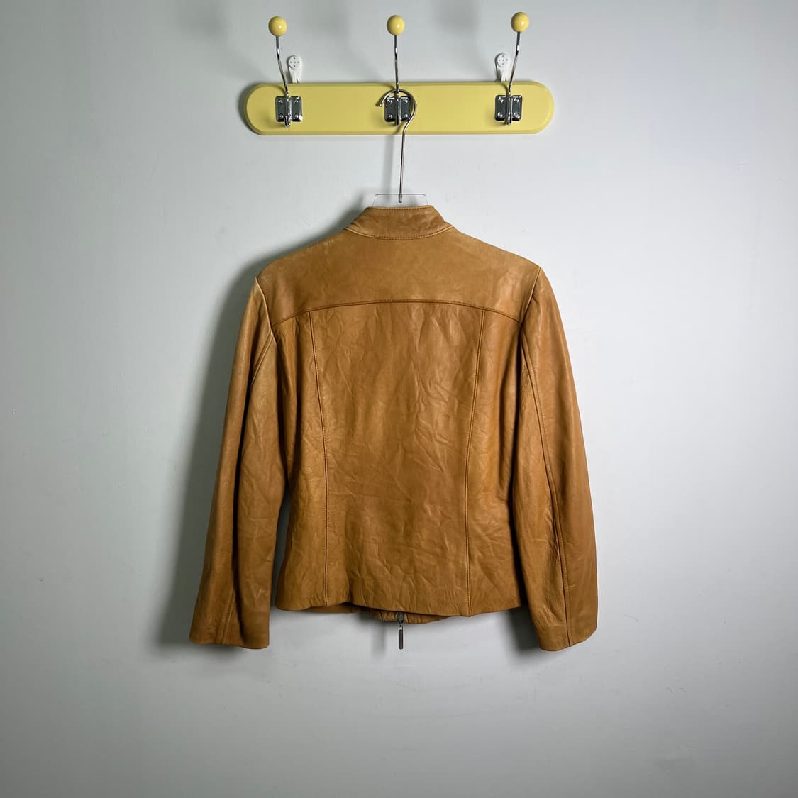 베르사체 진스 카라멜 모토 레더 자켓 S 상품이미지2
