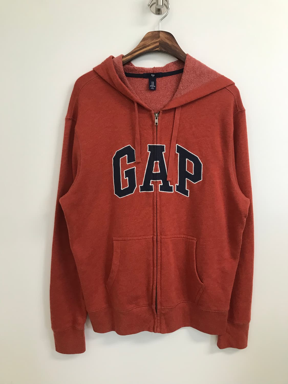 Gap 갭 자수로고 오렌지브라운 후드집업 상품이미지2