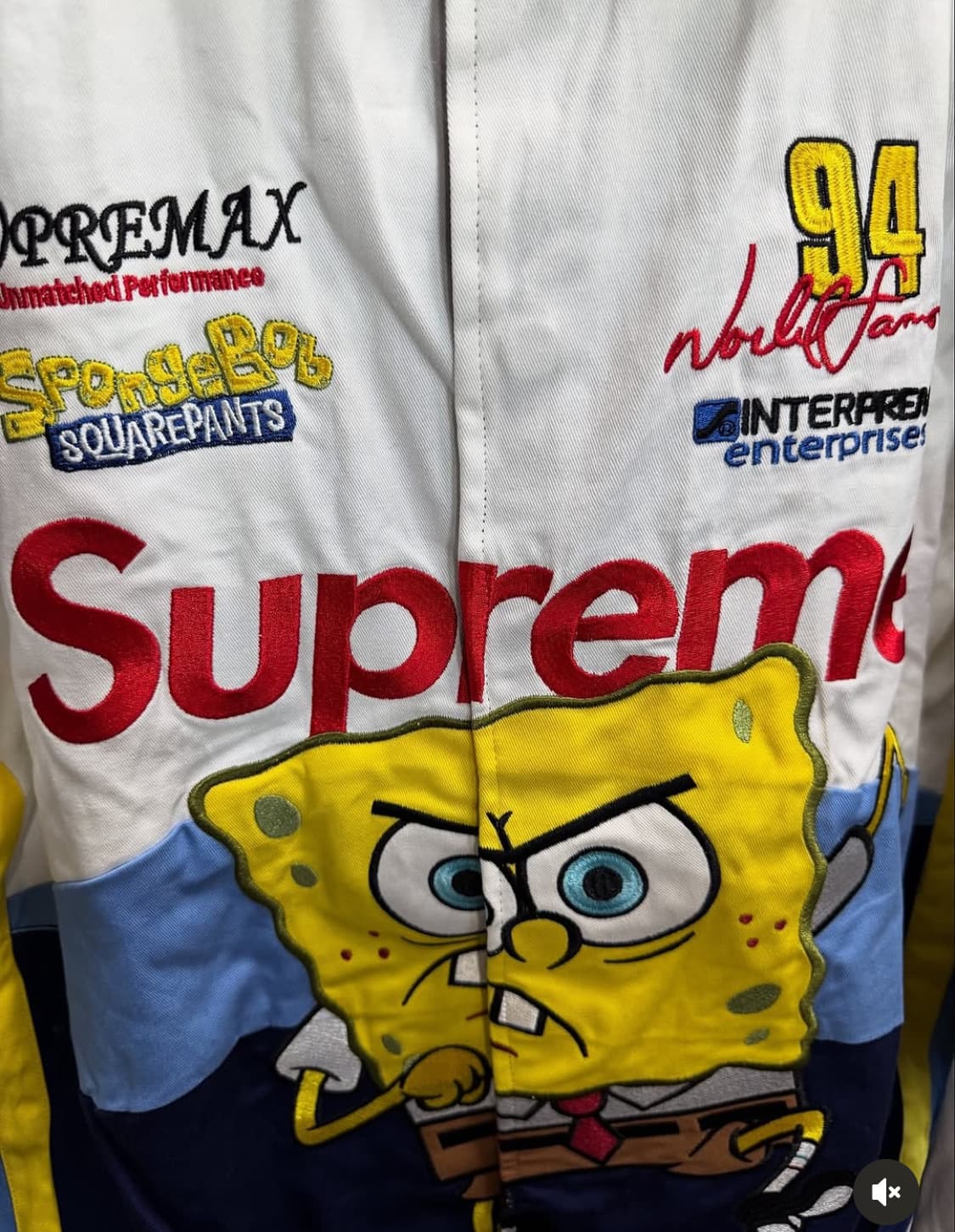 슈프림x스펀지밥 콜라보 레이싱자켓 상품이미지3