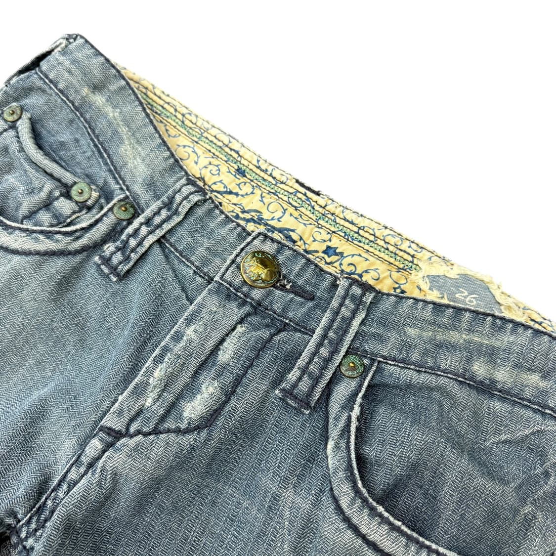 JPN 포켓 디테일 워싱 데님 로우라이즈 부츠컷 팬츠 상품이미지6