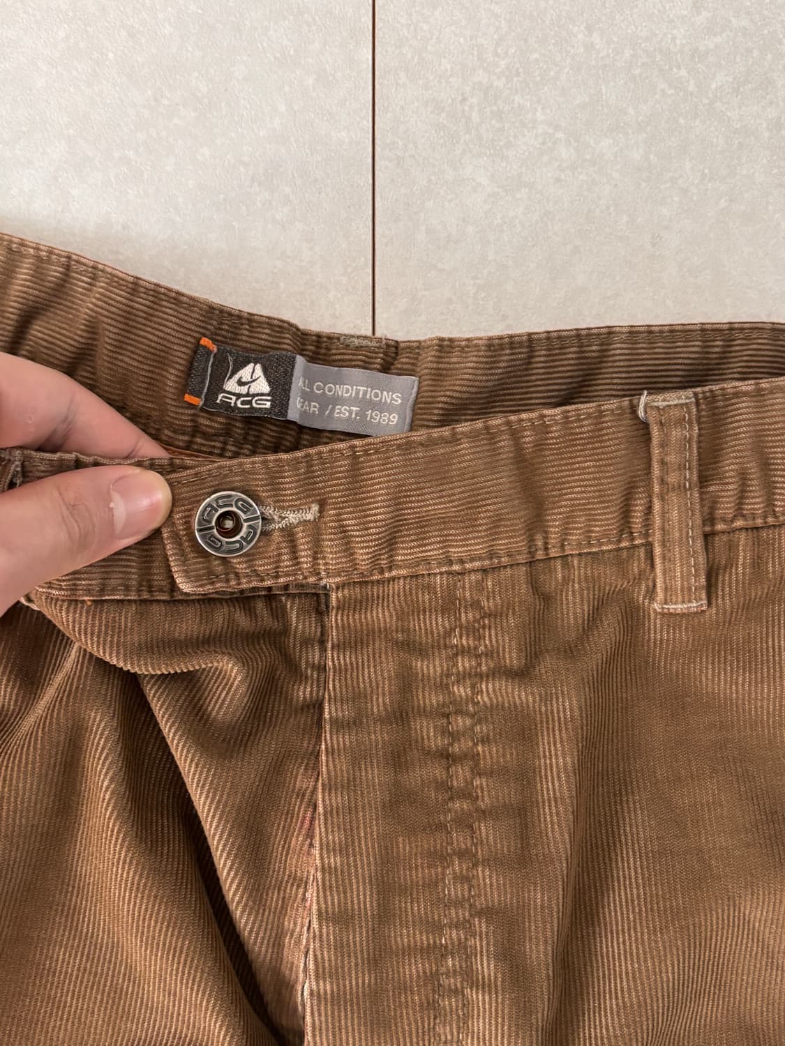 Vintage 00s Nike acg 코듀로이 브라운 팬츠 34 상품이미지3