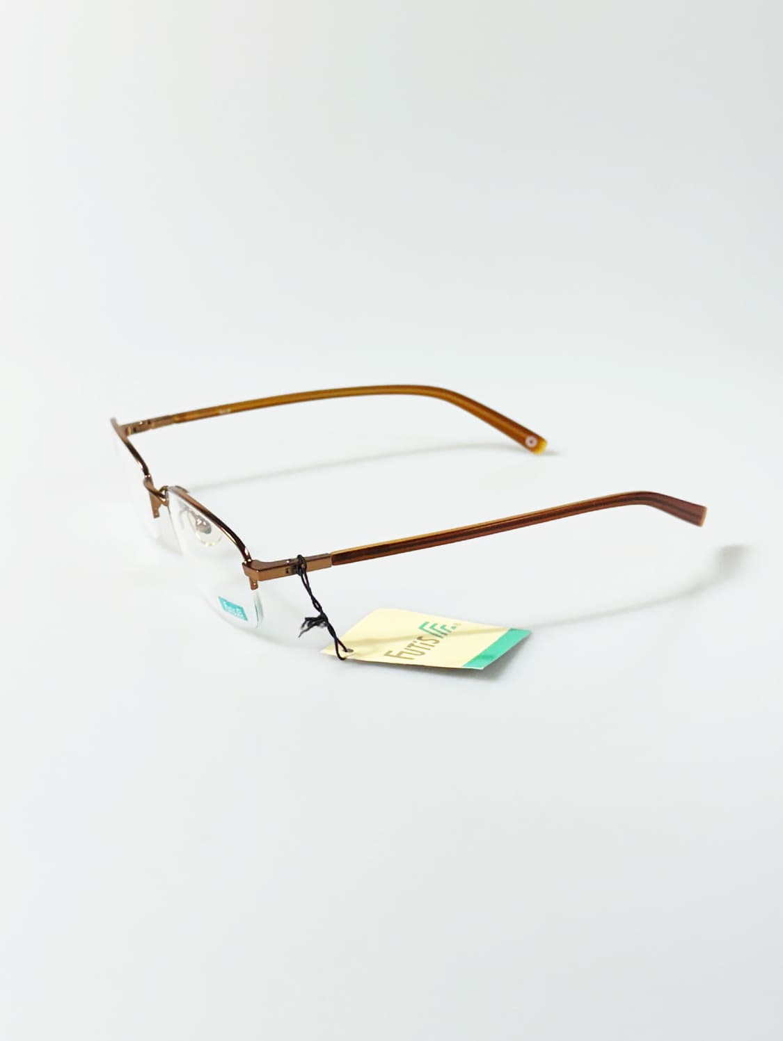90s FUTIS 브라운 메탈 스퀘어 반무테 빈티지 안경 상품이미지3