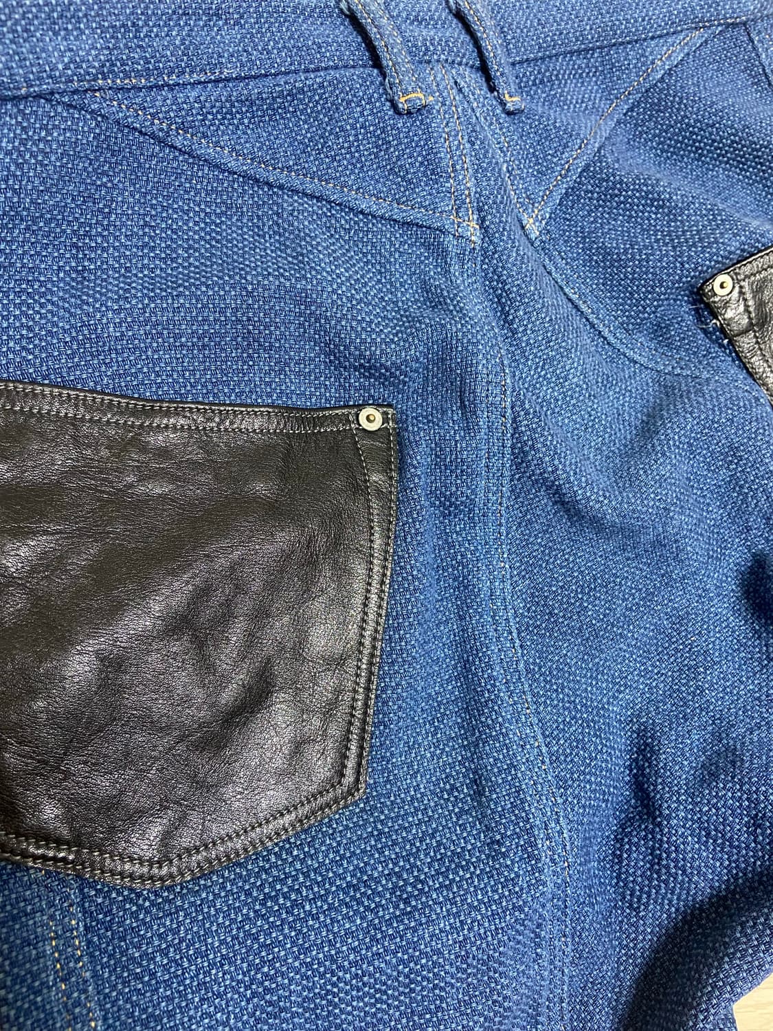 준야 와타나베 15SS 사시코 레더 패치 사루엘 팬츠 상품이미지8