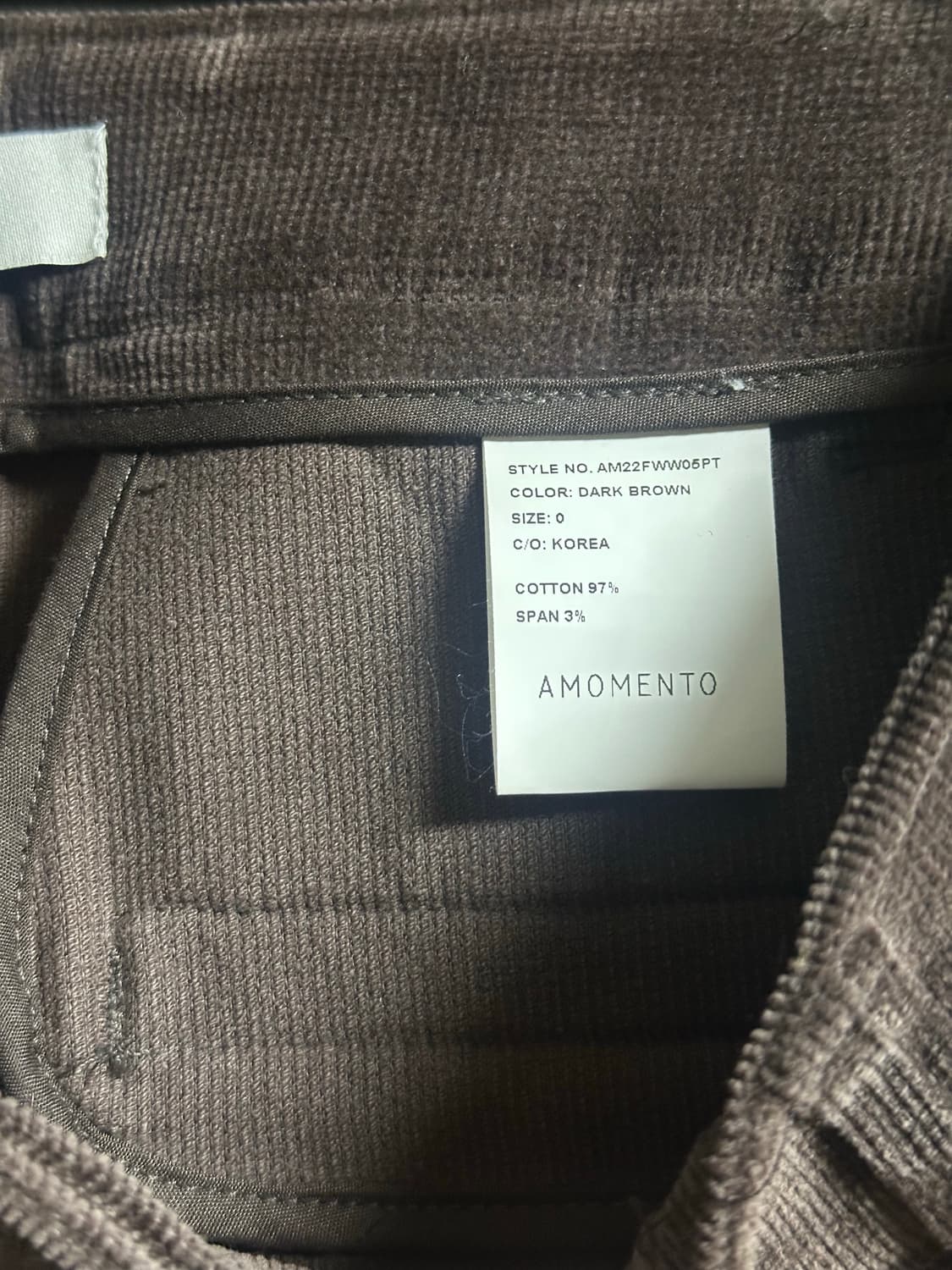 아모멘토 코듀로이 플레어드팬츠 브라운 상품이미지5