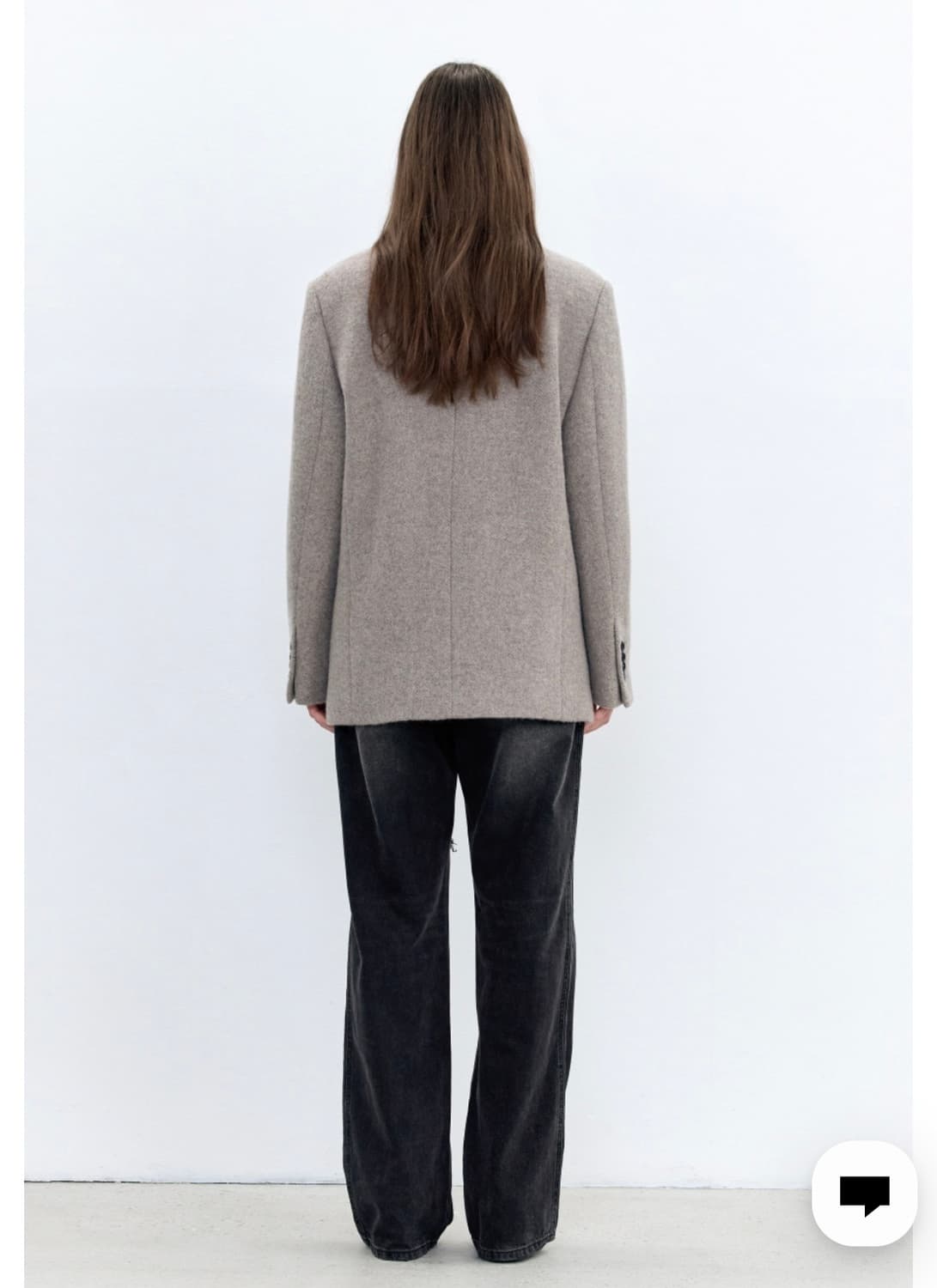 인사일런스 우먼 윈터 오버사이즈드 하프 자켓 그레이베이지 상품이미지2