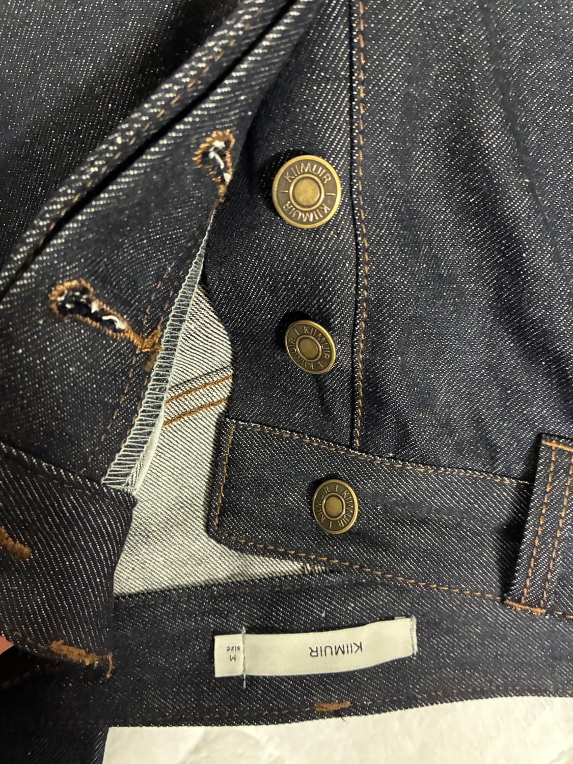 키뮤어(커브드 생지 데님 팬츠(인디고 색상 상품이미지4