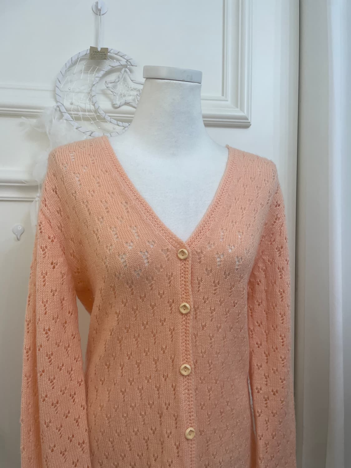 coral crochet basic v-neck cardigan 상품이미지5