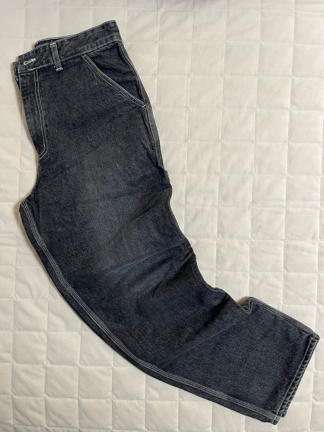 [S] 아웃스탠딩 루즈핏 카펜터 데님 블랙 상품이미지1