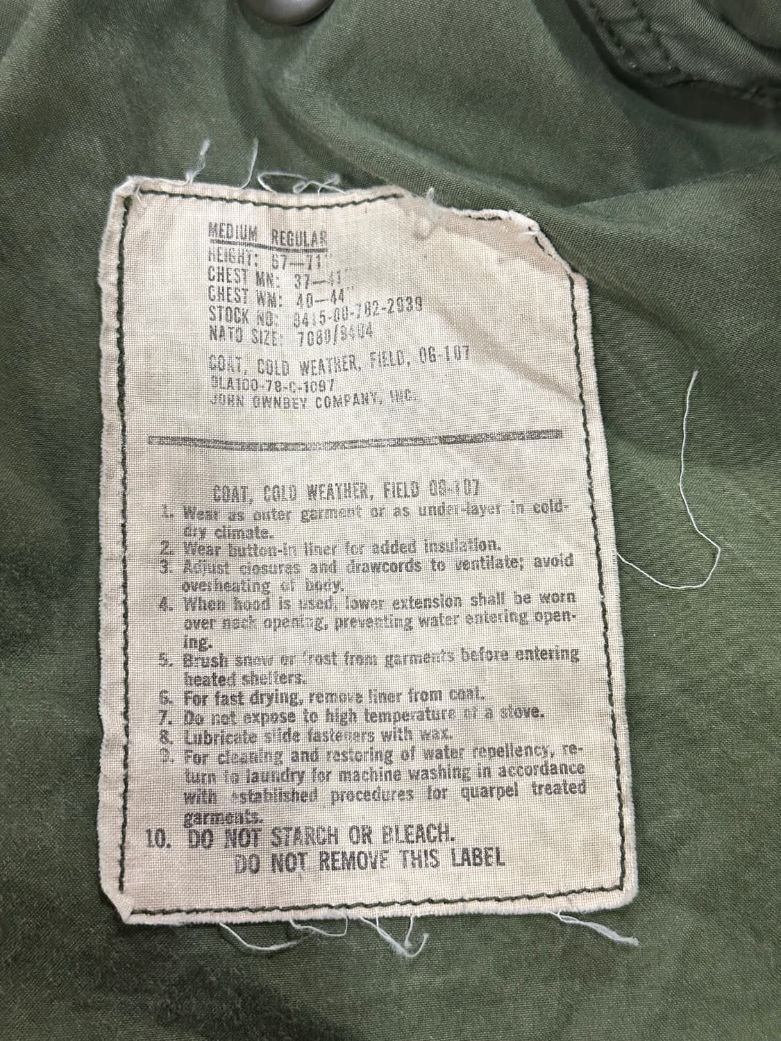 빈티지 70s USA M-65 필드자켓 상품이미지4