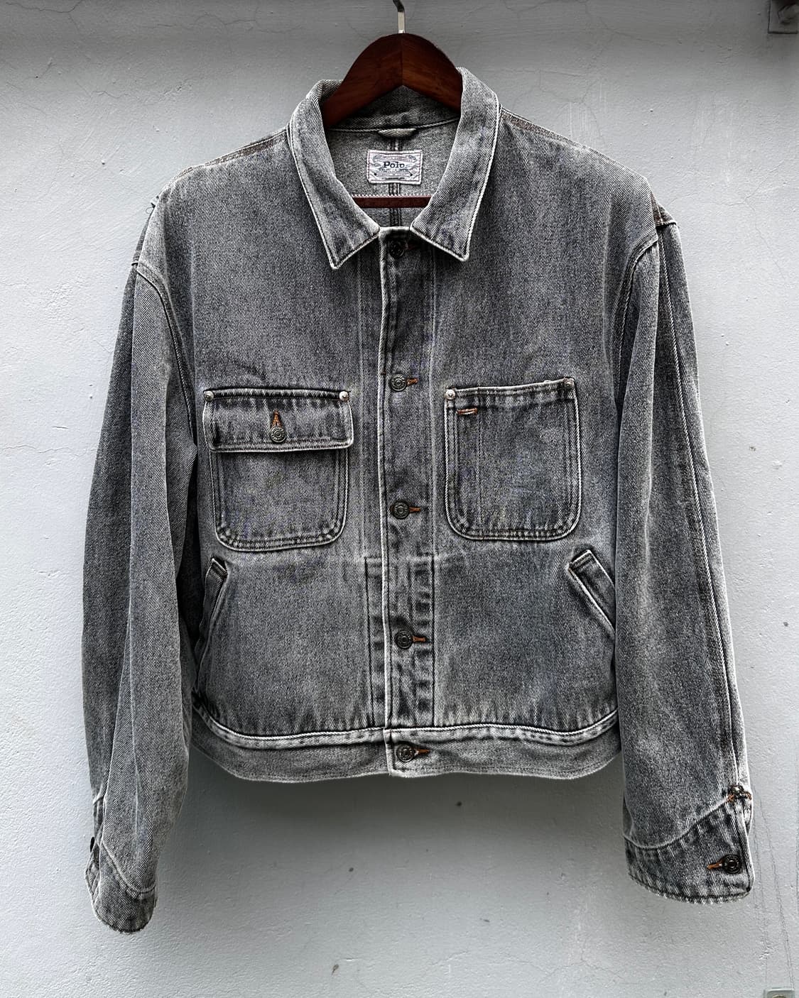 90s usa og polo dungarees denim jacket 상품이미지1