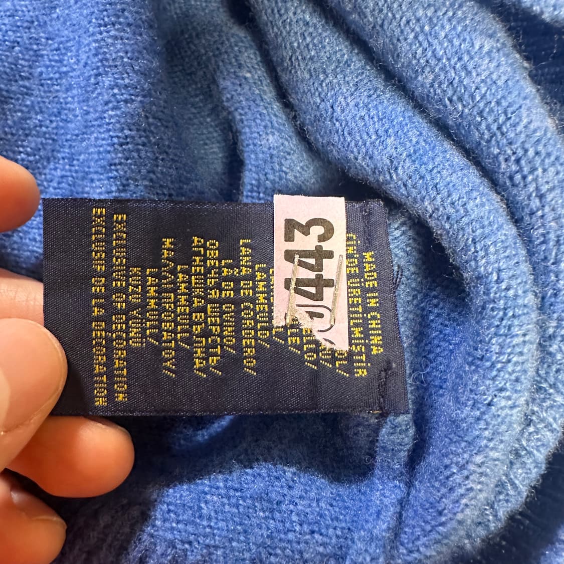 폴로 랄프로렌 코발트 블루 램스울 라운드 니트 (M) 상품이미지4