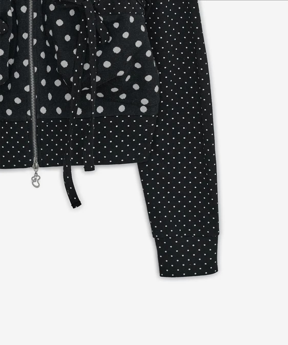 허그유어스킨 도트 빅 포켓 후드집업 블랙 상품이미지4