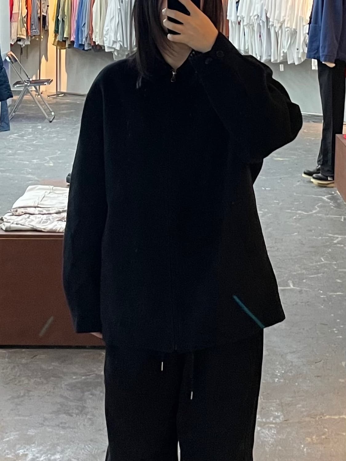 입생로랑 블랙 울 블루종 자켓 H1398 상품이미지1