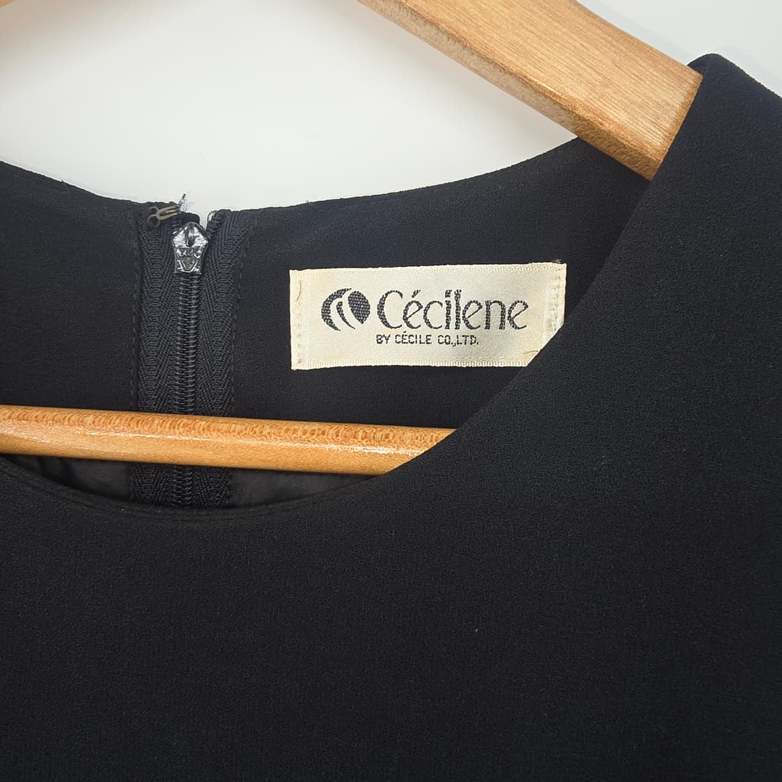 CECILENE 일본빈티지 블랙 반팔 하객록 원피스 상품이미지2