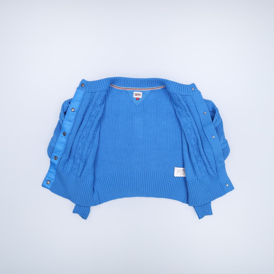 M 신형 타미 진스 오버사이즈 뱃지 케이블 가디건 4215 상품이미지4