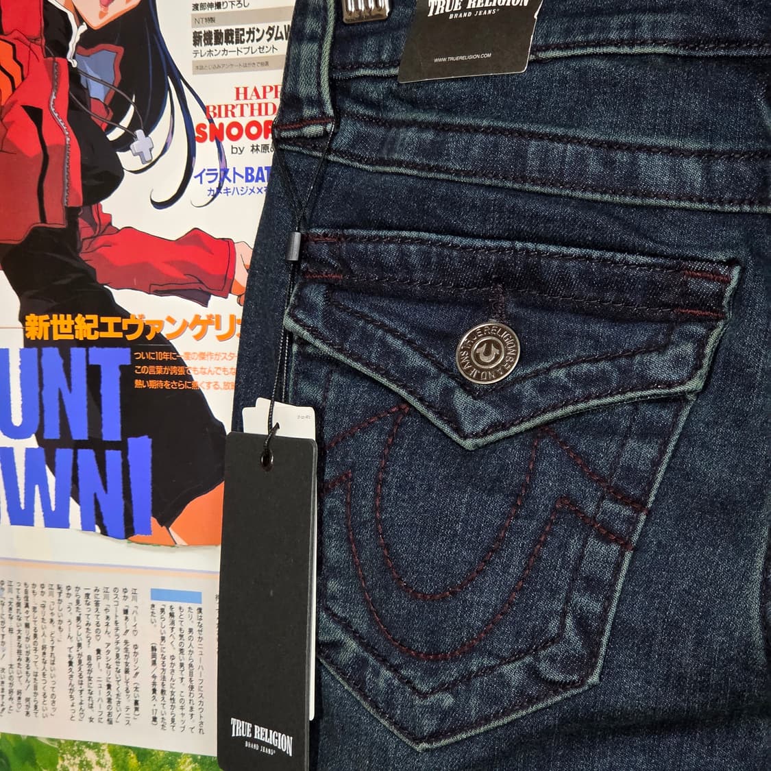 트루릴리전 진청 로우라이즈 세미 부츠컷 데님 팬츠 상품이미지3