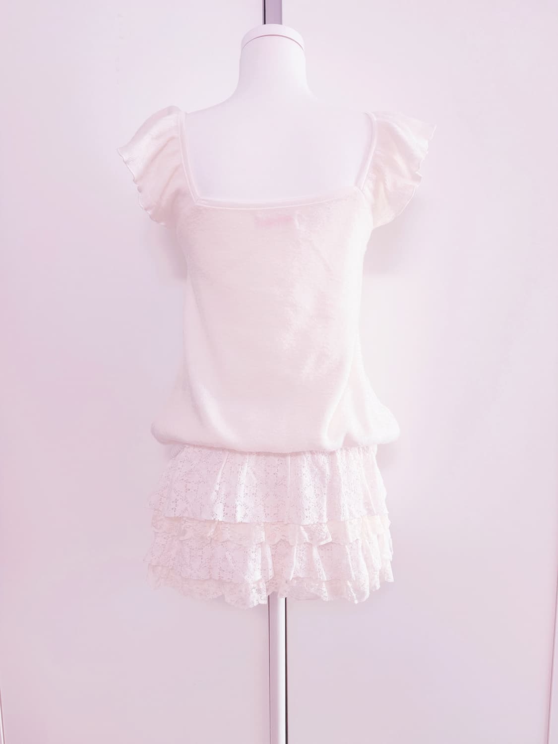 Tralala 트랄랄라 왕리본 히메갸루 니트 반팔탑  상품이미지3