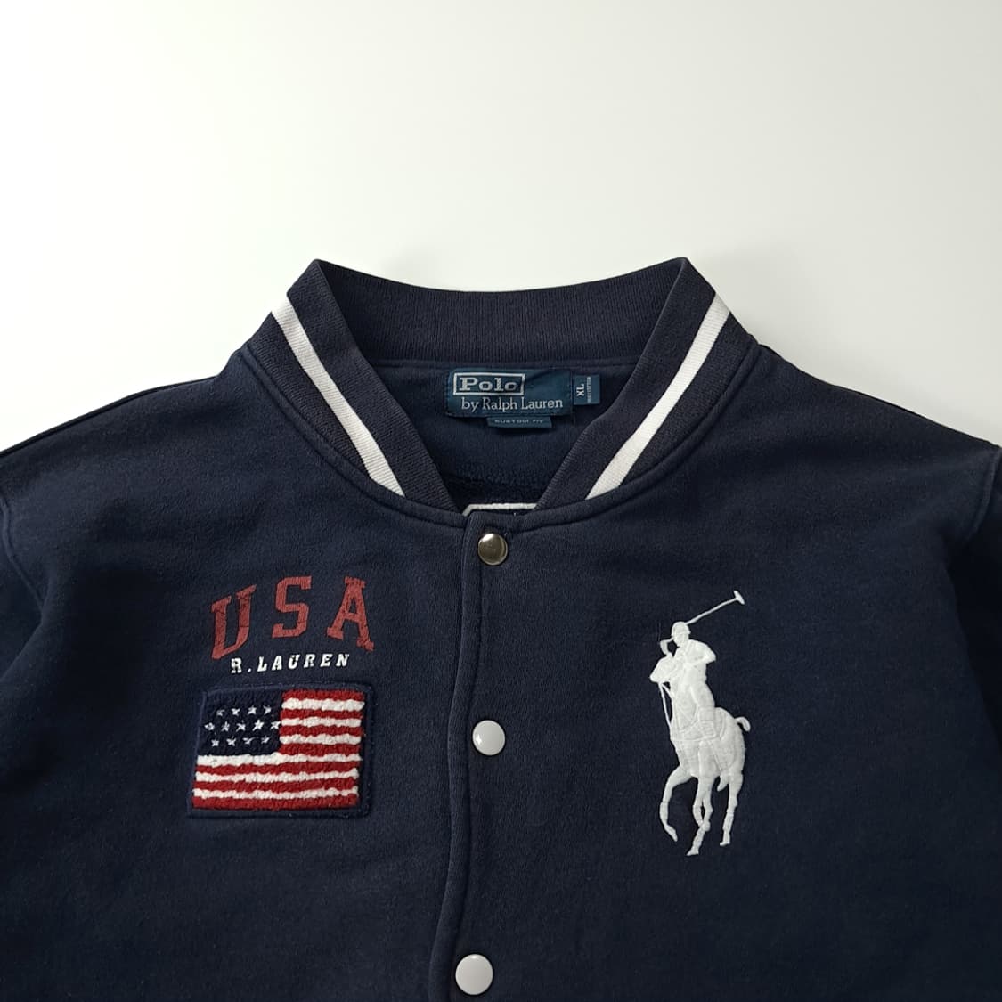 CJ248 XL 폴로 빅포니 성조기 USA 바시티 스타디움 자켓 상품이미지2