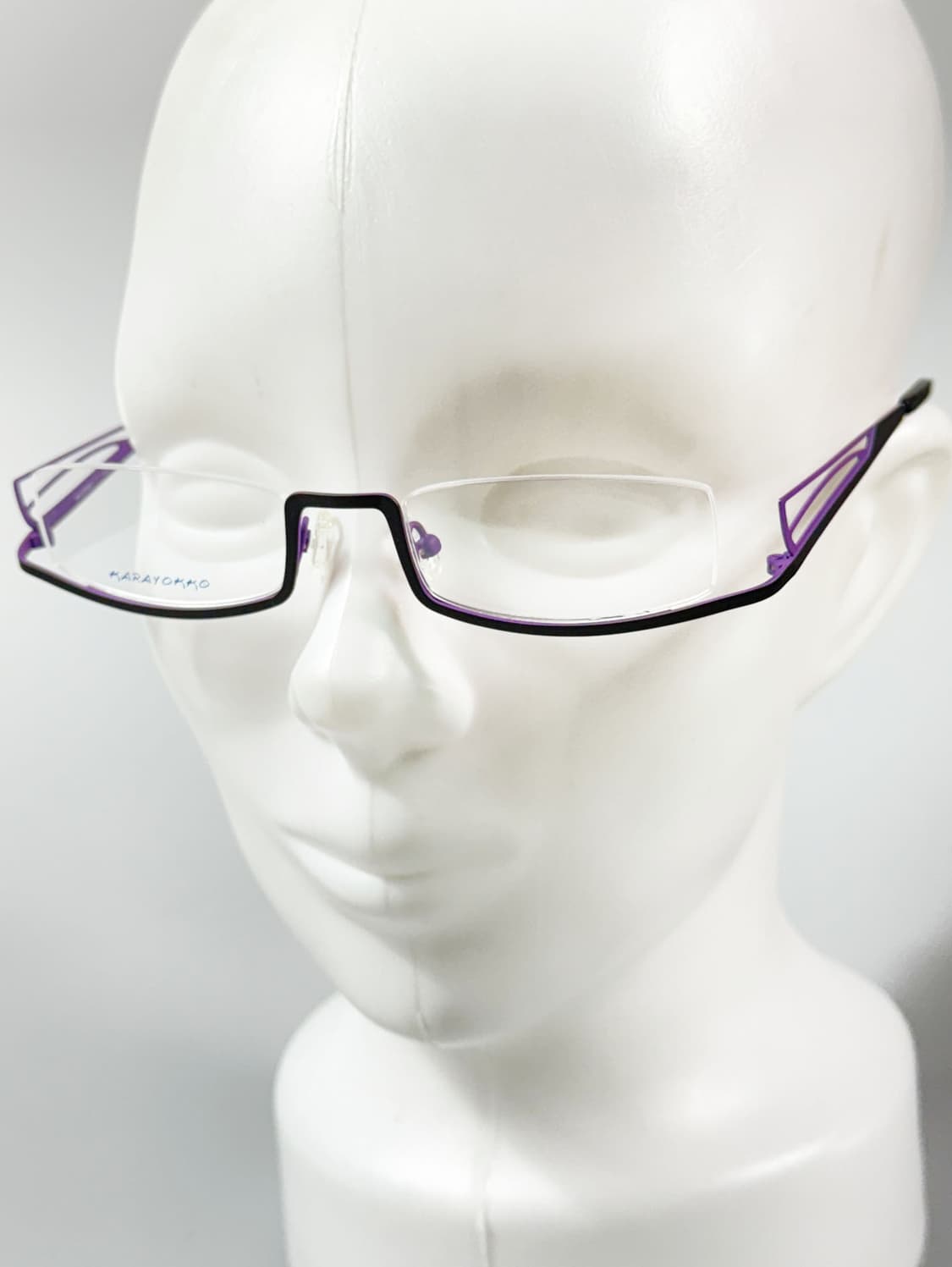 90s KARAYOKKO 와이드 스퀘어 언더림 빈티지 안경 상품이미지8