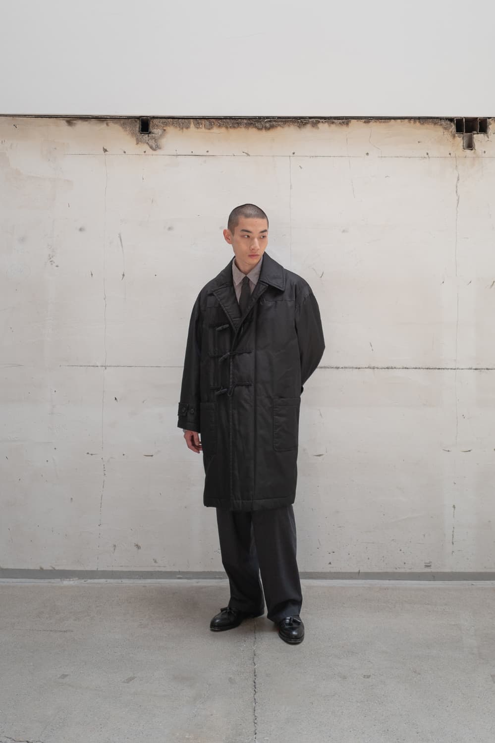 [1] 아워셀브스 인슐레이션 개버딘 더플 코트 블랙 ourselves 상품이미지4