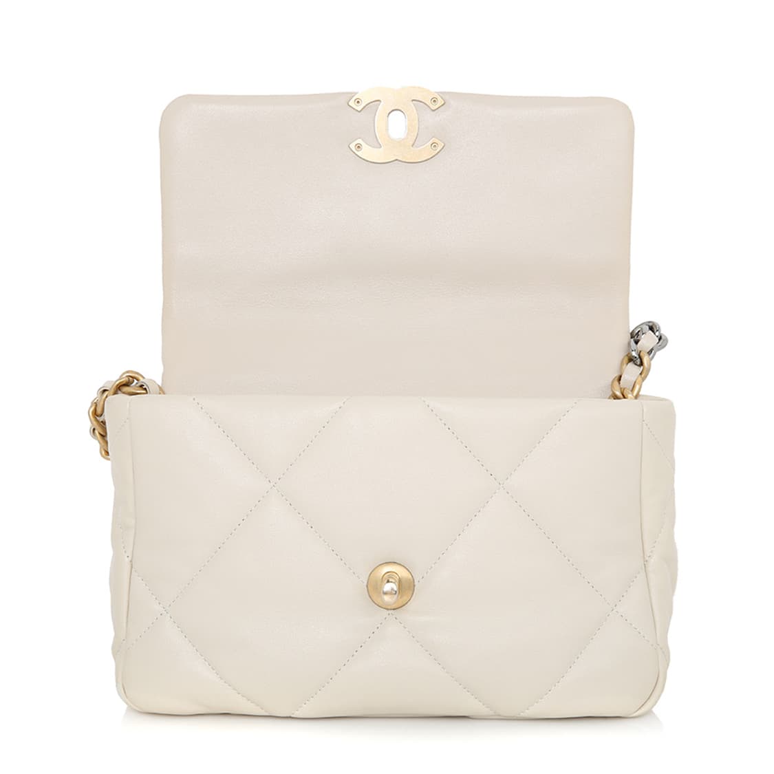 샤넬 19백 CC로고 콤비 체인 크로스 미듐 AS1160 상품이미지9