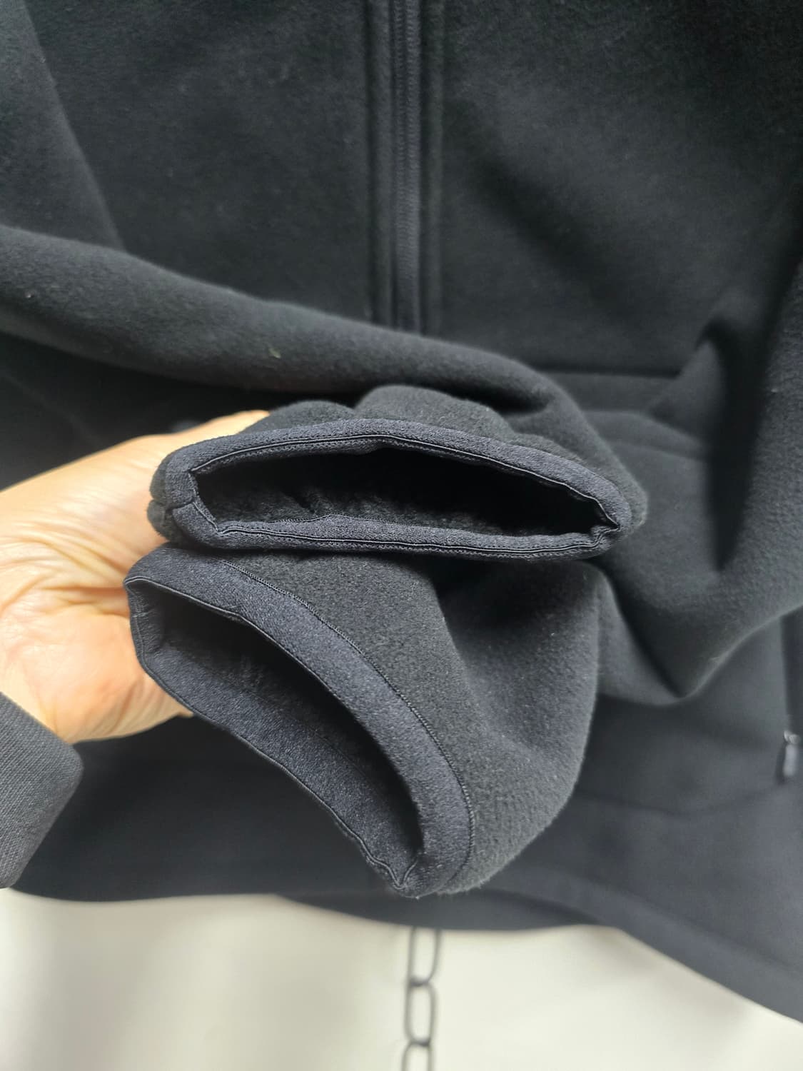 미즈노 플리스 기모후드 집업 블랙 S 상품이미지7