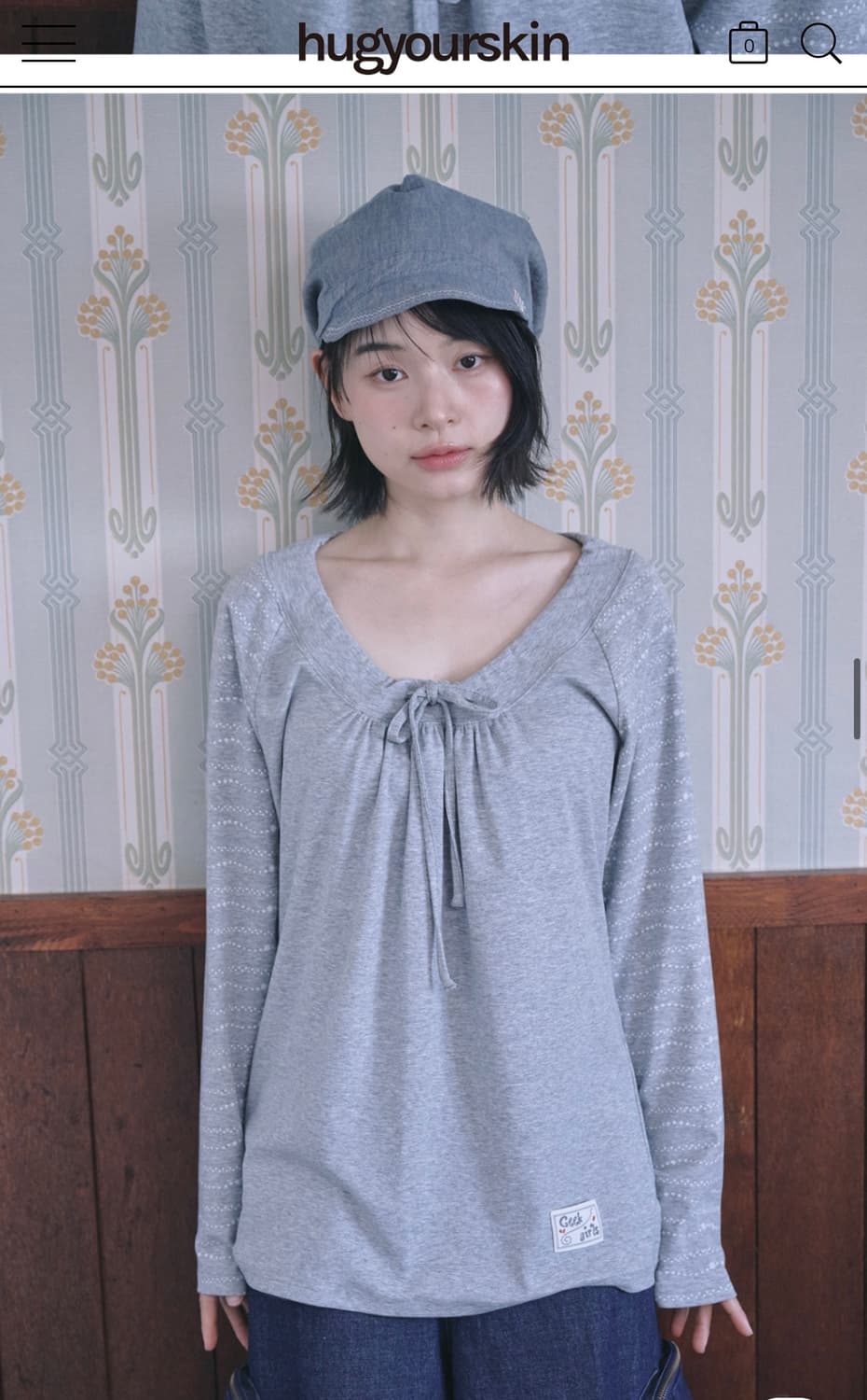 허그유어스킨 워시드 데님 뉴스보이 캡(그래니쉬 블루) 상품이미지3