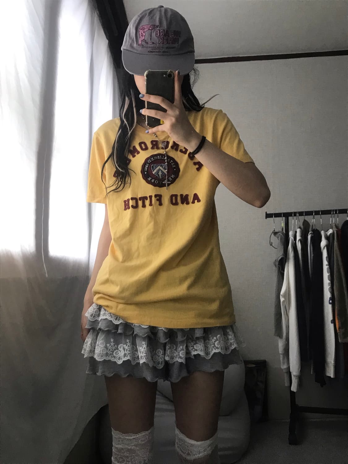 아베크롬비 연노랑 버건디 반팔티셔츠 상품이미지1