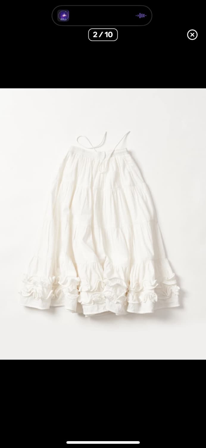 플리즈프로젝트 미디 프릴 스커트 화이트 상품이미지2