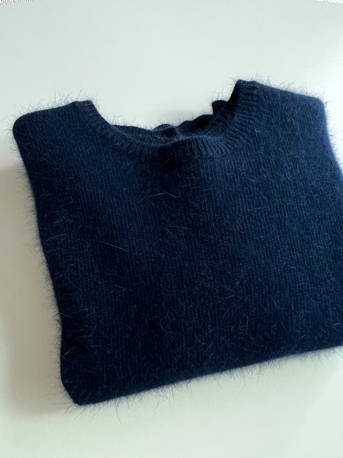 네이비 앙고라 반팔 니트 상품이미지2