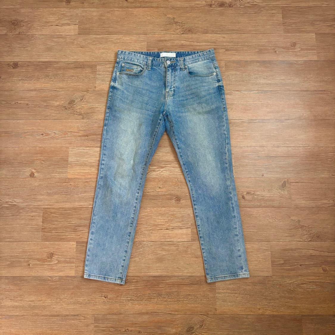 플랙진 32 데님 스판 슬림 테이퍼드 Neu Kurz 연청 크롭 상품이미지3