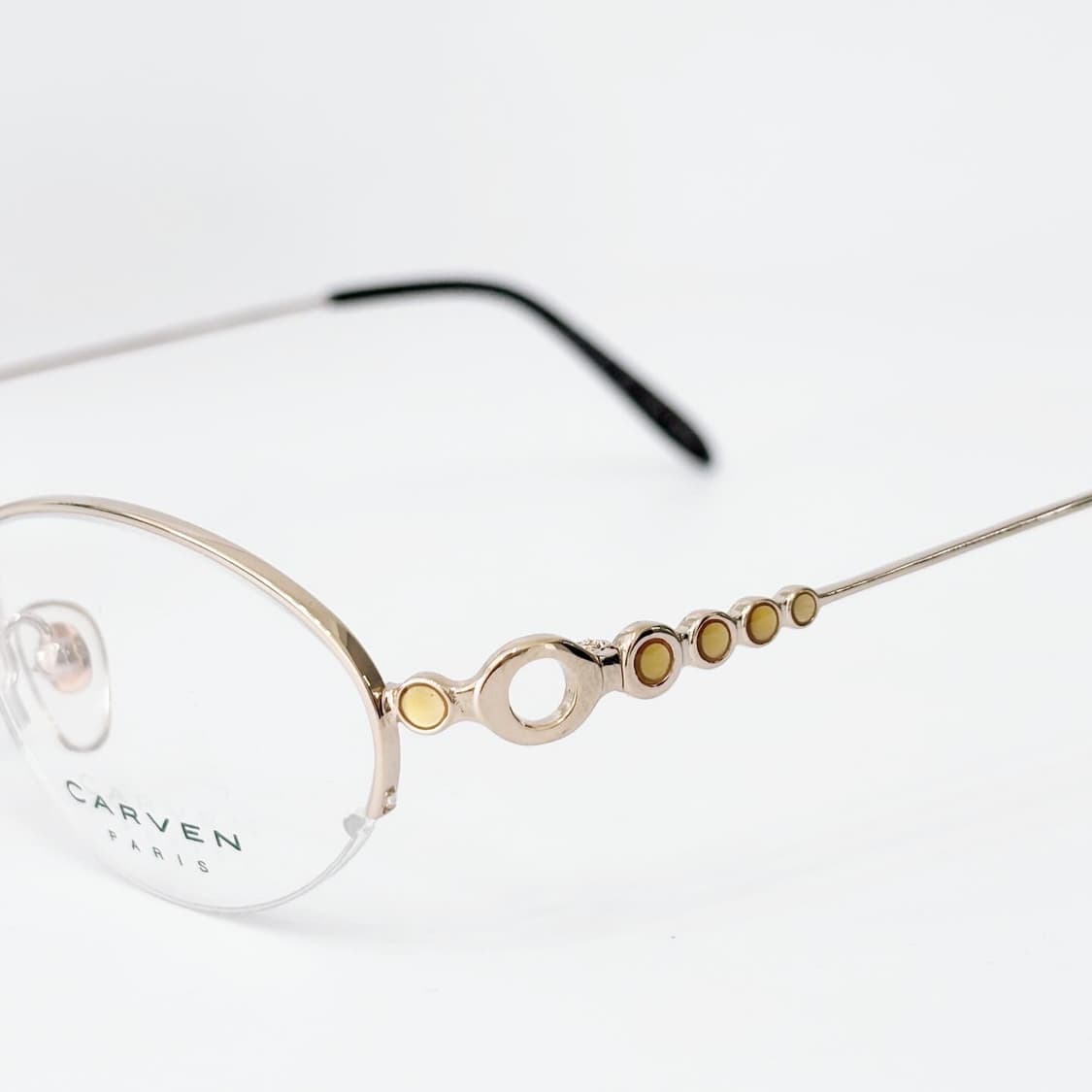 키지클럽 CARVEN 옐로우 링 스톤 반무테 데드스탁 빈티지안경 상품이미지2