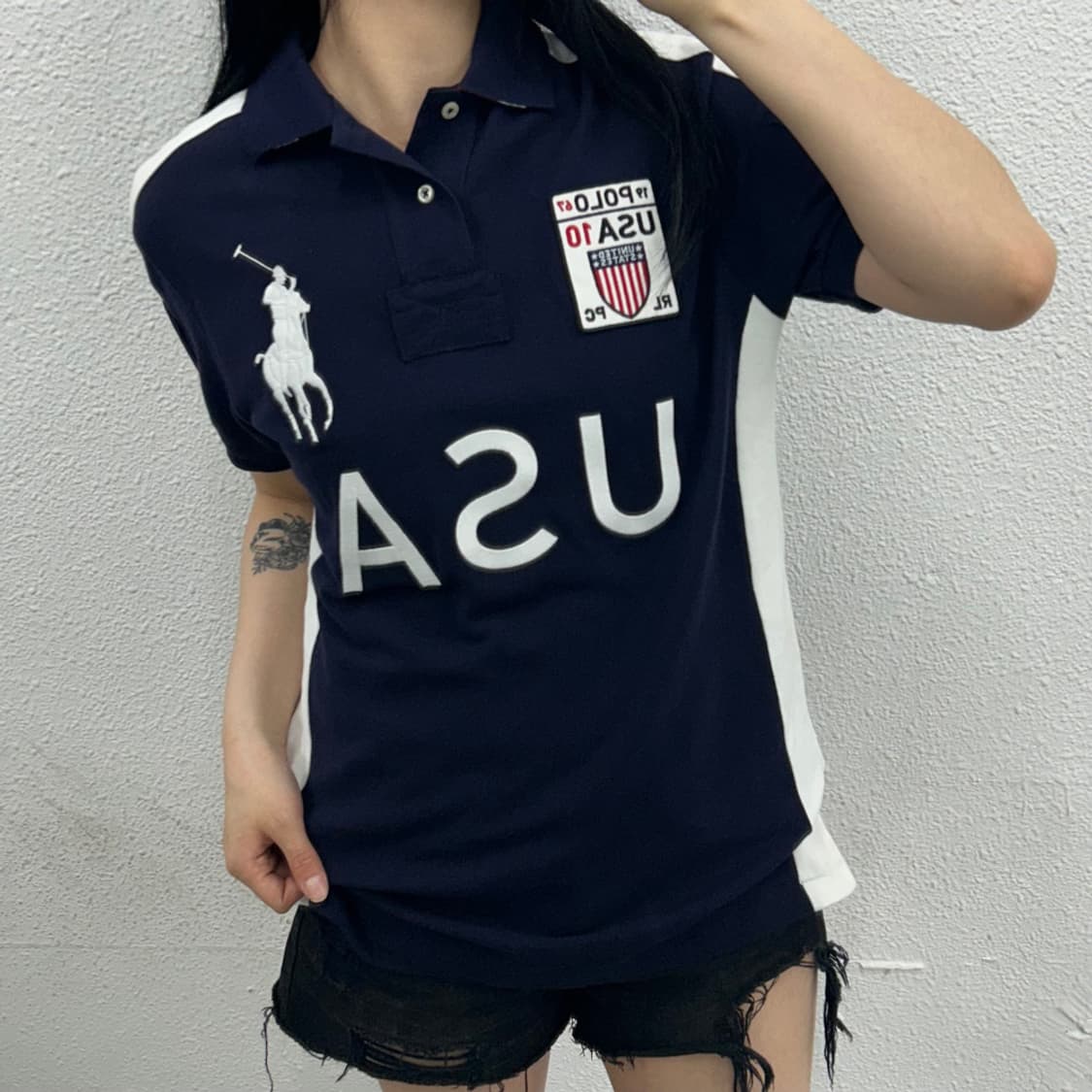 폴로 랄프로렌 USA 화이트배색 pk 반팔 S 상품이미지1