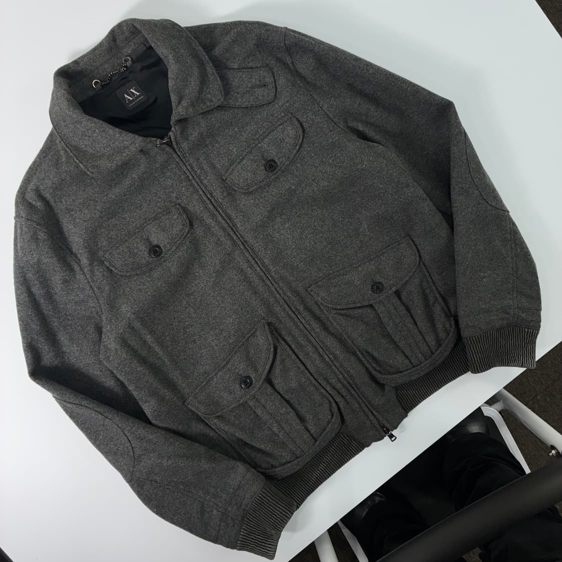 Armani exchange  아르마니 그레이 투웨이 울혼방 자켓 상품이미지2