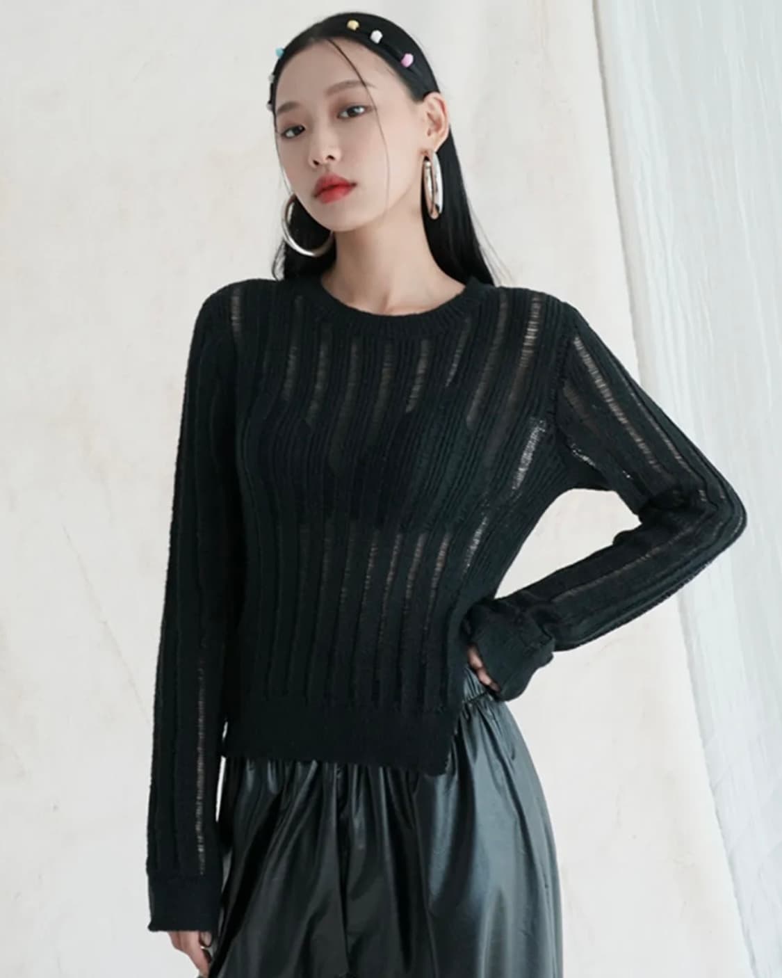 어반드레스 시스루 니트웨어 (블랙) 상품이미지1