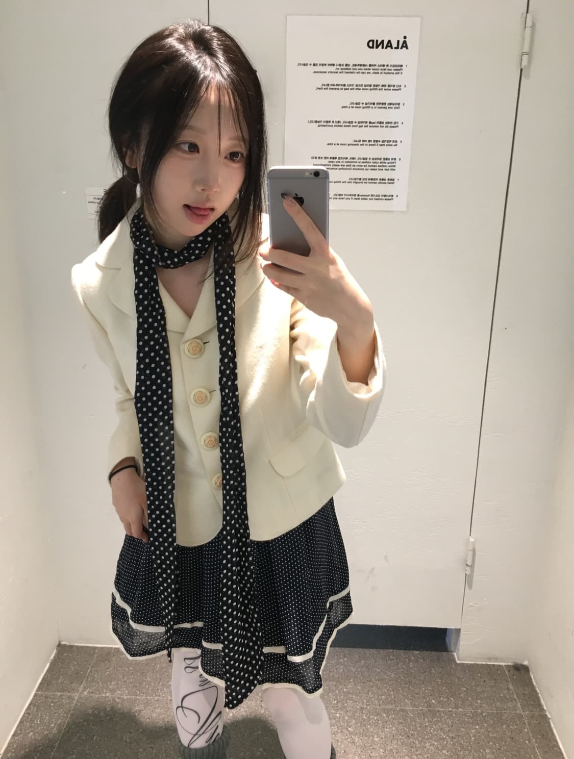 빈티지 아이보리 도트 코디세트  상품이미지2