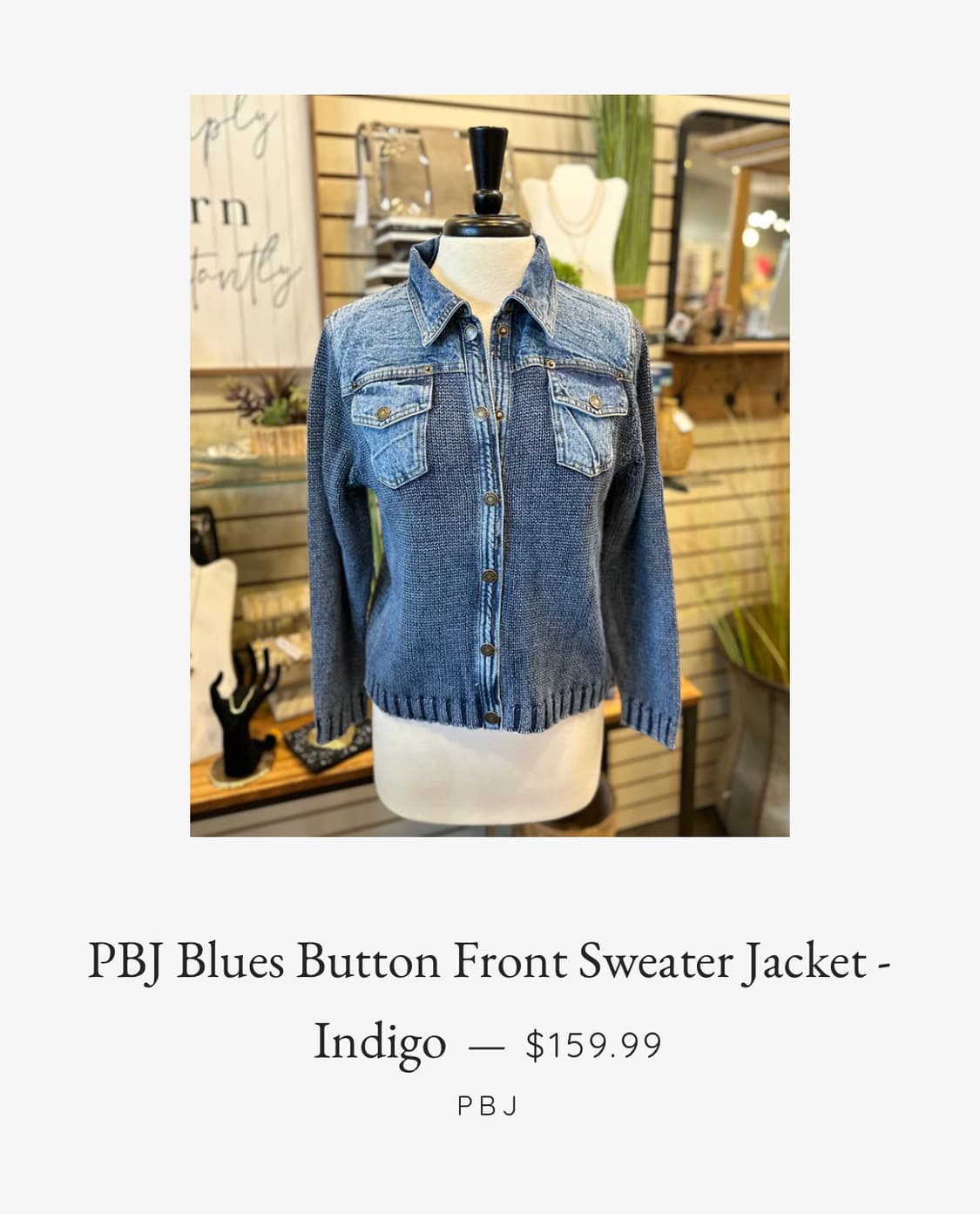 PBJ blues 데님 스웨터 자켓 퍼플 상품이미지4