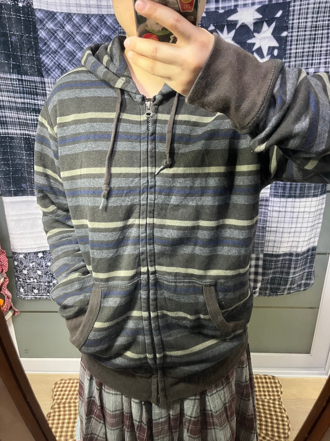 올드 유니클로 스트라이프 후드집업 상품이미지3